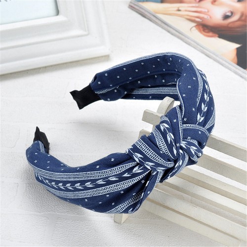 Women Printed Cloth Headband Cross Knotted Head Hoop Wide Hairband Headwear ⊹  ∂ - Bild 5 von 18