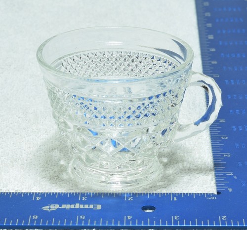 VTG SET 6 Anchor Hocking Wexford Crystal Tea Punch Cup Mug Footed Glasses Clear - Picture 2 of 9