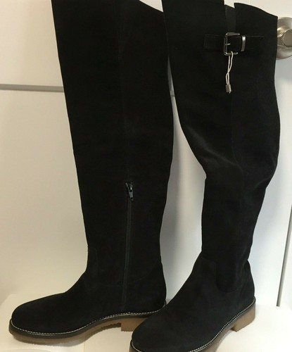 Neu ohne Karton Emanuela Passeri schwarze Wildleder Overknee Leder gefütterte Stiefel, Gr. 38, 7,5 M - Bild 2 von 9