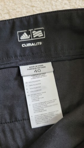 Adidas Climalite Men Size 40 Casual Shorts Golf Black Flat Front - Picture 3 of 4