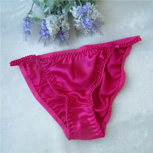 Womens 100% Silk Bow Deco Cute Bikinis T-pants Thongs G-string Underwear M L XL - Picture 29 of 38