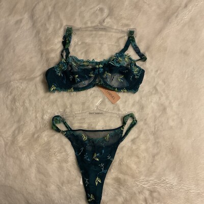Lise Charmel Grace Aquatique Bra 34E and thong Medium $315