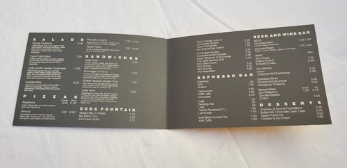 Vintage CAFFE ESPRIT IS NOW OPEN San Francisco Outlet Cafe Menu - Bild 5 von 5