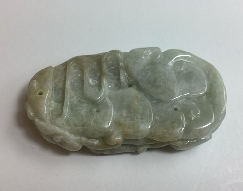 Light Tan Two Sided Jadeite 5 Rats, Lucky Hay & Lucky Coin Translucent Pendant - Picture 7 of 14