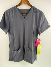Urbane Align Women Contemporary Fit Short Sleeve V Neck Scrub Top  Black  L  NWT