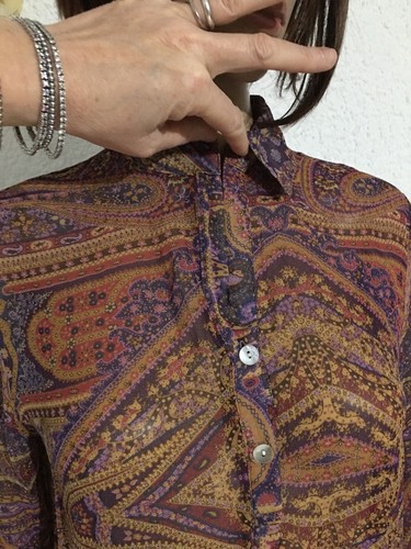 Vintage Meravigliosa blusa / camicetta in seta donna , tg M/42 , stampa paisley - Foto 5 di 12