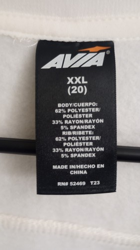 White Zip up Athletic Fitted Women Jacket Avia Size XXL NWT - Picture 2 of 5