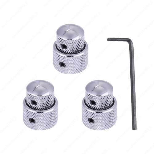 Dual Concentric Metal Control Volume Tone Knobs Double Stacked Knob Soild Shaft - Picture 11 of 20