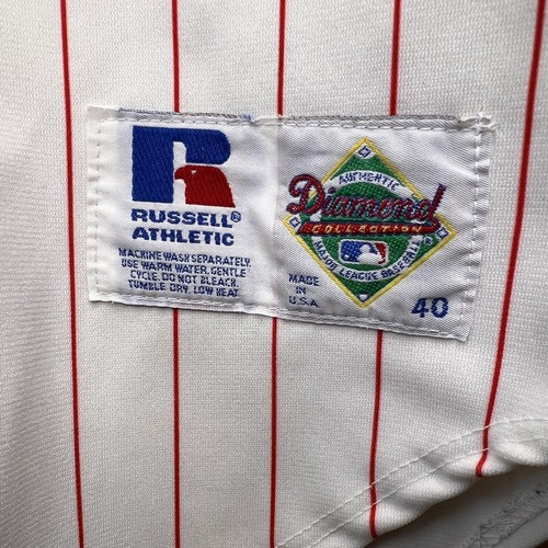 Vintage Russell Philadelphia Phillies Diamond Collection Pinstriped Jersey Sz 40 - Picture 7 of 12