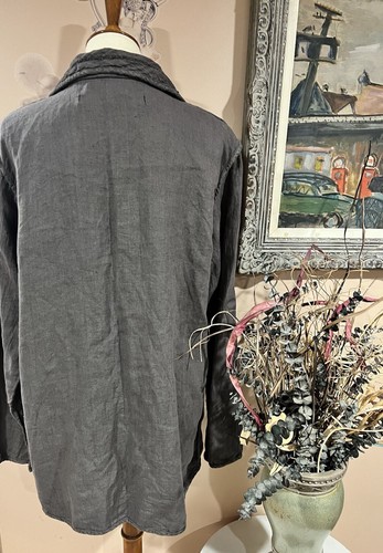 Cynthia Ashby Lagenlook linen blazer hook & eye closure Brown Jacket size M - Picture 4 of 10