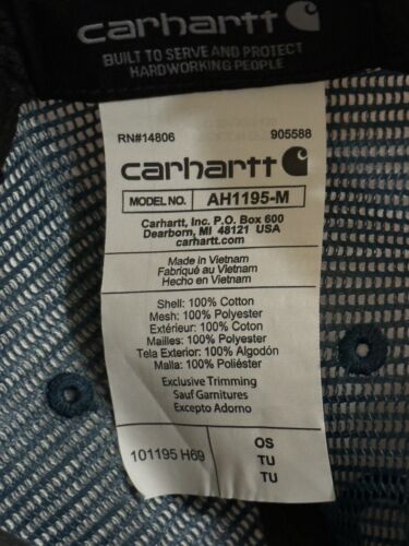 Carhartt Canvas Mesh-Back Logo Cap. Night Blue (AH1195-M) - Picture 3 of 3