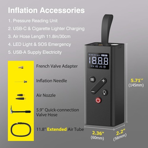 SUKABER Auto Tire Inflator Portable Air Compressor Air pumps for automobiles - Picture 6 of 14