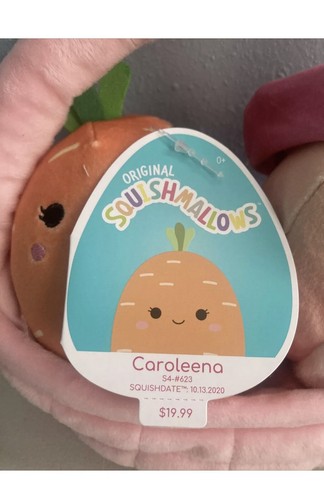 Malvaviscos blandos nuevo con etiquetas 5"" Caroleena la zanahoria y Brinkley el conejo cesta de Pascua - Imagen 8 de 8
