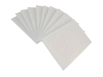 3M 10 Pack Scotch-Brite 7445 Hand Pad Light Cleansing White 6''x 9'' 17637_X10