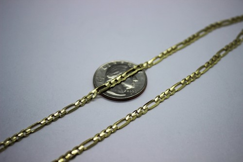 Collar de cadena Figaro de oro amarillo macizo de 14k 1,9 mm - 6,2 mm 16" - 30" - Imagen 5 de 8