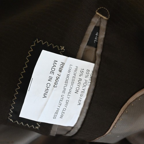 Evan Piccone 44L 38x32 Brown Stripe Mens Jacket Pants Suit - Picture 17 of 24