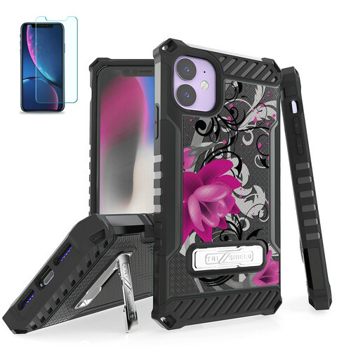 Lotus Military Shockproof Case Cover+Tempered Glass for iPhone Models - Picture 1 of 10