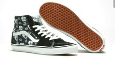 Vans sk8-hi sk8 low Era  VN0A4U3C1HJ (Flash Skulls) Black/True White mens 11.5