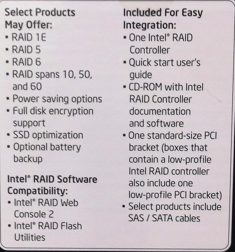 Intel RS25NB008 RAID Controller SAS/SATA PCIe, MD2 New Retail Box - Picture 2 of 2