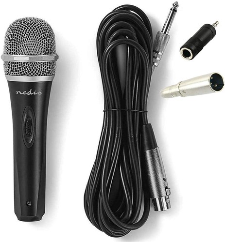 Dynamisches Mikrofon Metall Gesang & Bühne + 5m Kabel I XLR 6,35mm 3,5mm - Bild 1 von 7