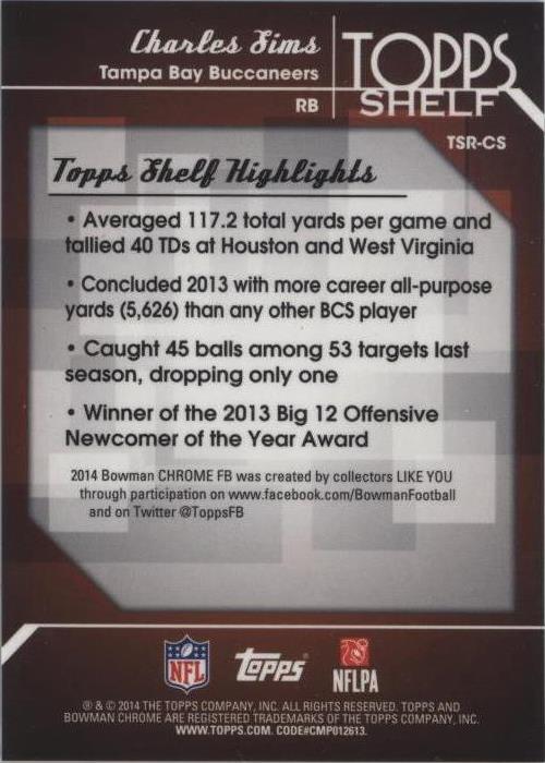 2014 Bowman Chrome Charles Sims #TSR-CS