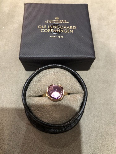 Ole Lynggaard Lotus Amethyst 18K Yellow Gold Ring Size 1 - Mint Condition - Bild 3 von 7