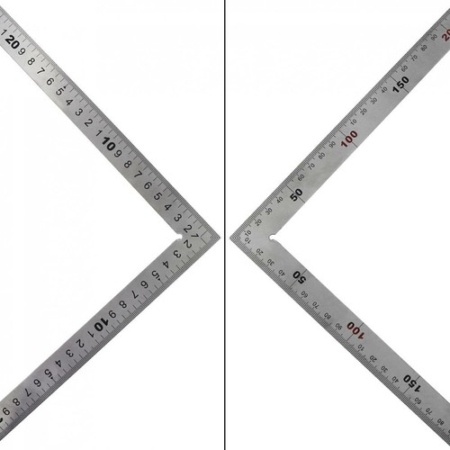 250 x 500mm Thicker 2mm Stainless Steel 90° Right Angle Ruler Metric Scale Tool - Picture 10 of 11