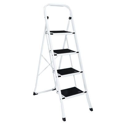 #ad 4 Step Ladder Anti Slip Pedal Sturdy Steel Ladder Handgrip Lightweight 330lbs $47.58