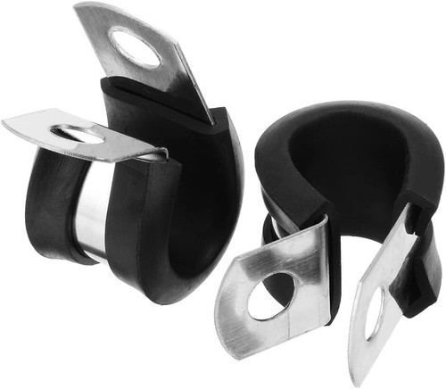 Rubber Lined P Clips Hose Pipe Clamp Cable Mounting Clip Stainless Steel 26 Size - Picture 11 of 36