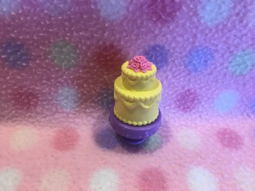Barbie Doll Birthday Cake & Stand Snap In Food Snack #2 Set Mattel New! - Picture 3 of 3