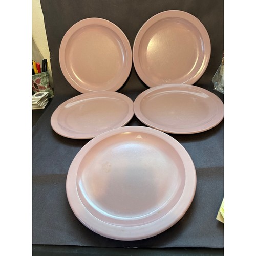 Vintage Dallas Ware Melamine Dinnerware Set Dusty Rose Plates & Bowls 12 Pieces - Picture 7 of 9