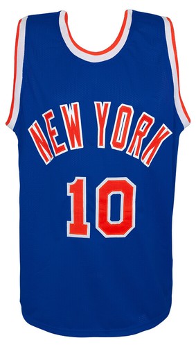 Walt Frazier (KNICKS) Signed Blue Custom Basketball Jersey - (SCHWARTZ COA) - Picture 3 of 3
