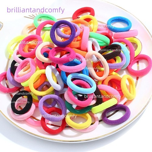 50 100 PACK Small stretchy Endless Elastics Girls kids hair Bobbles Bands UK - Picture 7 of 27