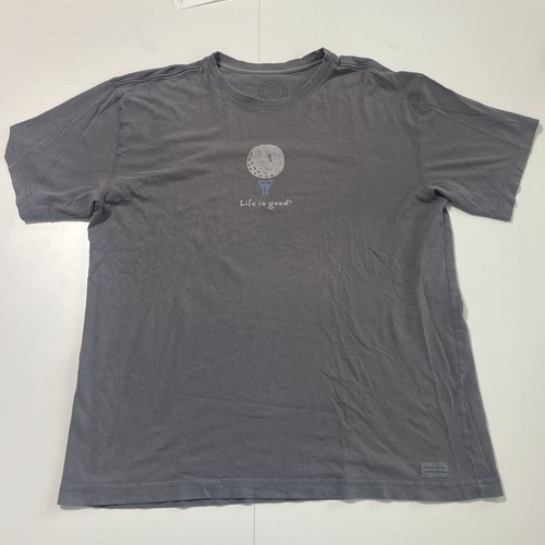 Life Is Good Herren Shirt Men Large Tee Golfball Tee Weekend Golfer Crusher