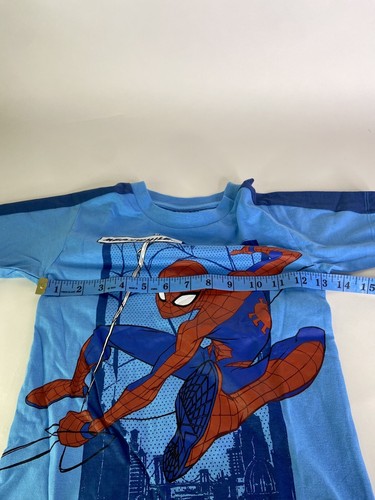Marvel Spider-Man Blue Short Sleeve Tee T-Shirt Top Kids Boys Size 5 - Picture 5 of 6