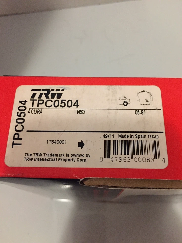 Cerámica ultra premium TRW Automotive TPC0504 comprada para Acura NSX Foto 3 de 4