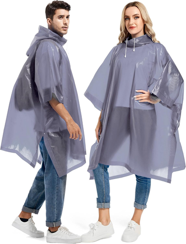 2 Pack Rain Ponchos for Adults Reusable - Raincoats Survival Emergency Heavy Dut - Picture 10 of 12