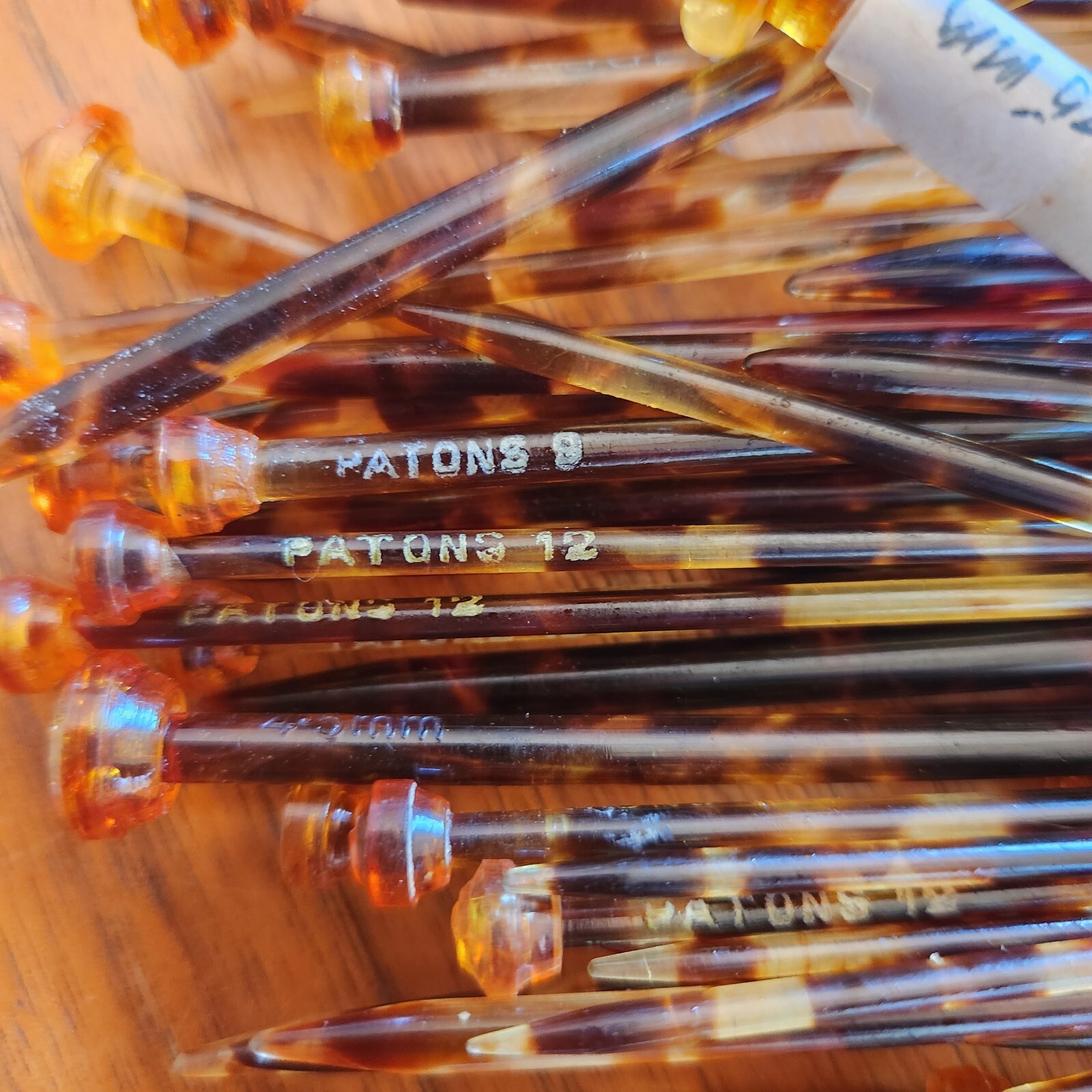 Vintage Tortoise Shell Knitting Needle Patons Bulk Lot Celluloid Estate