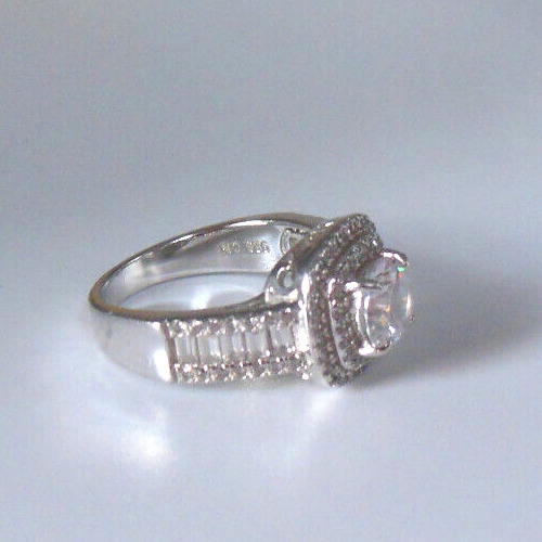 Signed FZN 925 CN Sterling Silver CZ Ring Size 6.5 eBay