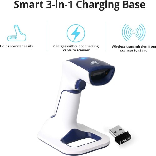 ScanAvenger Wireless Portable 1D with Stand Bluetooth Barcode Scanner: 3-in-1, V - Picture 2 of 6