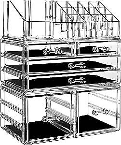 Make-up Organizer Hautpflege große kosmetische Vitrinen 6 Schubladen klar - Bild 2 von 8