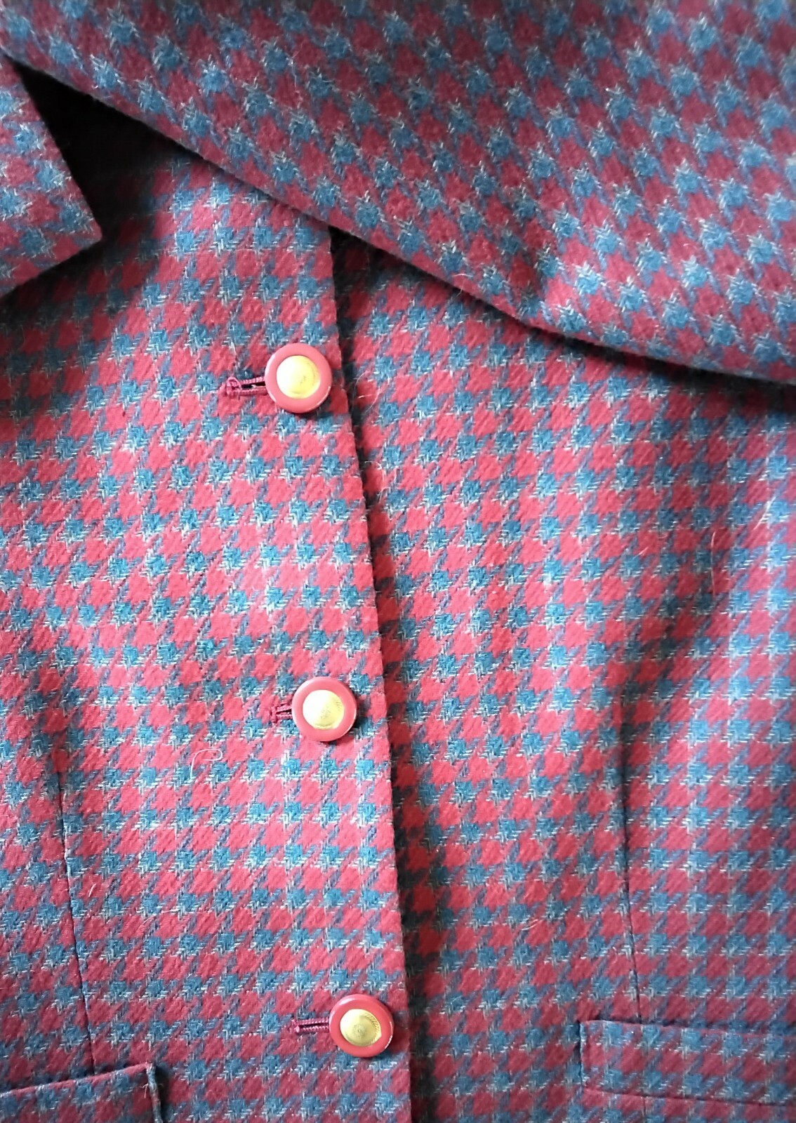 Pendleton Vintage 70s Wool Houndstooth Jacket Wom… - image 10