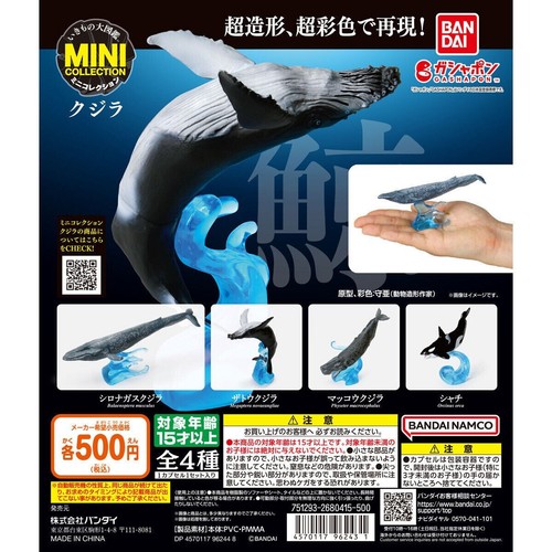 The Diversity of Life on Earth Whale Mini Collection Bandai Gashapon set of 4 - Afbeelding 1 van 8