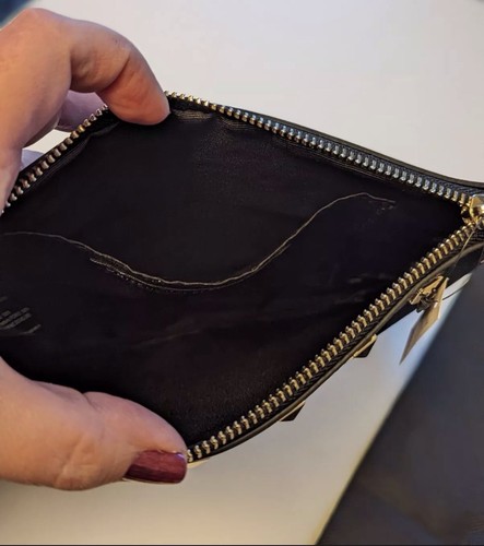 NWOT White House Black Market ~ Studded Clutch Purse WRISTLET  Black Sunflowers - Picture 8 of 8