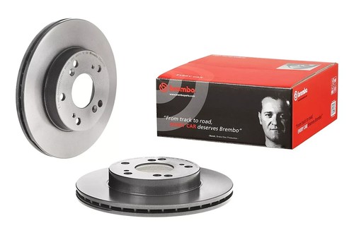 Brembo Front Brake Kit Coated Disc Rotors Ceramic Pads For Honda Civic 2006-2011 - Picture 2 of 8
