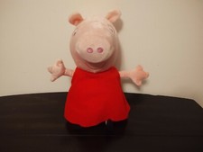 Peppa Pig Hug N' Oink 12” Talking Plush Doll in Classic Red Dress TESTED