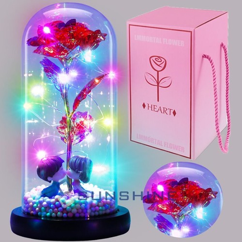 Eternal Galaxy Rose in Glass Forever LED Flower Gifts for Her Thanksgiving Xmas - Bild 35 von 160