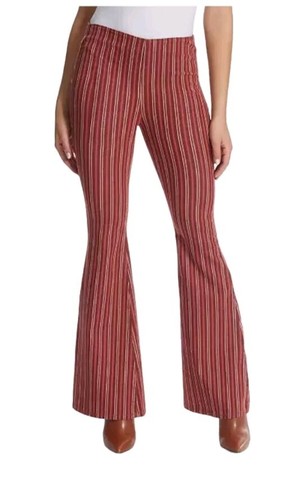 Ella Moss Red Desert Striped Pull On Flared Jeans S Tag Sz 30