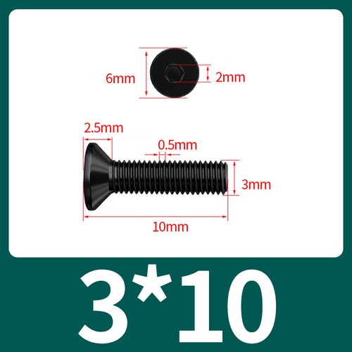 Allen Countersunk Head Screws Black Hexagon Socket Flat Head Machine Screw - Picture 11 of 31