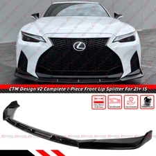 For 21-25 Lexus IS300 IS350 CTM Design V2 Gloss Black Front Bumper Lip Splitter